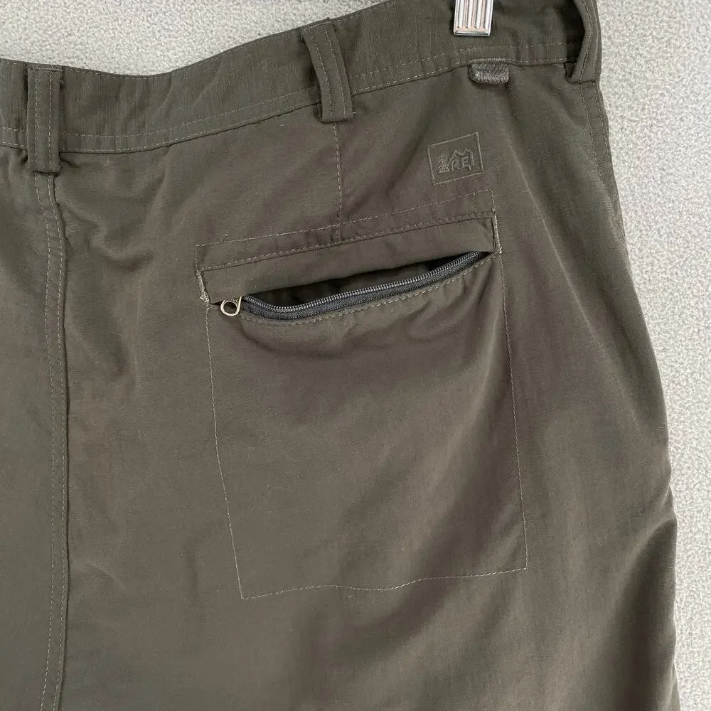 REI Co Op Hiking Shorts Mens 40 Gray UPF Outdoor Cargo Nylon Gorpcore Zip Pocket